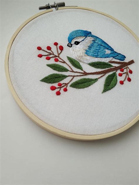 Bird hand embroidery pattern DIY embroidery hoop bird wall Etsy
