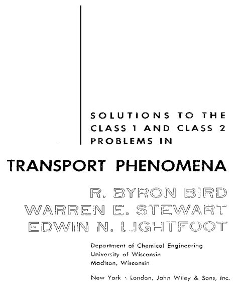 Bird stewart lightfoot transport phenomena solution manual. - La celidora; ovvero, il governo di malmantile.