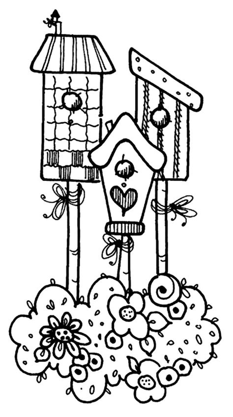 Birdhouse Coloring Pages Coloring Pages Embroidery Patterns Applique Patterns
