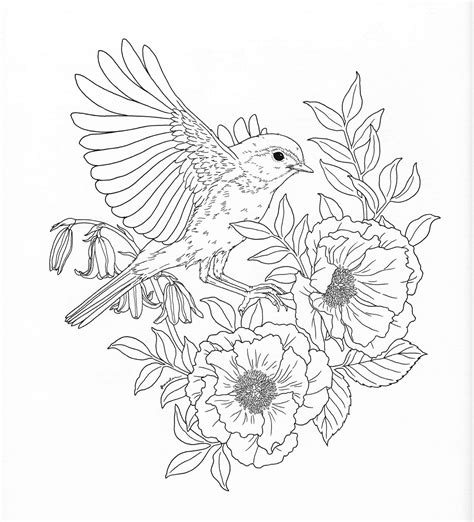 Read Birds  Flowers Coloring Book An Adult Coloring Book With Birds And Flowers Pattern Collection For Relaxation And Stress Relief Hummingbirds Owls Eagles Jays And More By Colormood Books