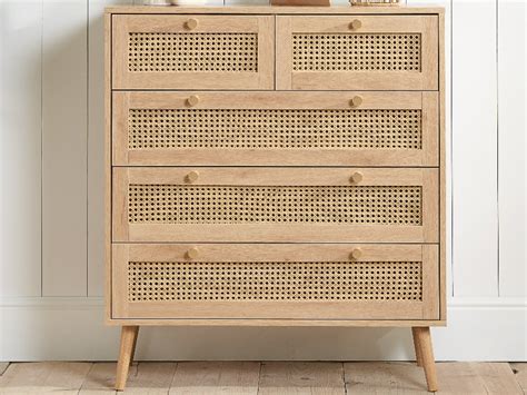 Birlea Croxley 5 Drawer Rattan Chest Drawer Chest