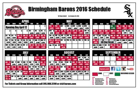 Birmingham Barons 2023 Schedule