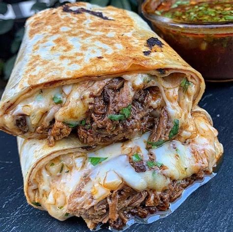 Birria burrito. Birria Flautas or Taquitos: roll shredded beef in corn (taquitos) or flour (flautas) tortillas along with cheese and beans if desired. To pan fry, heat 1 cup vegetable oil in a large nonstick skillet over medium-high heat until 325 degrees F. Once hot, add 2-4 flautas/taquitos seam side down in oil. 