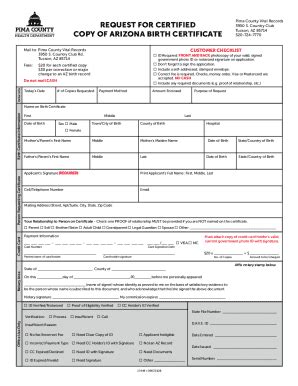 Birth Certificates - Pima County Copies of Birth/Death …