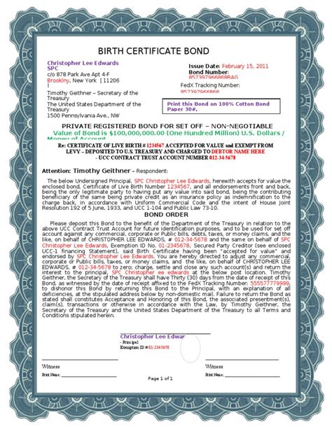 Birth certificate bond. Feb 12, 2024. by: Lead Stories Staff. Share Tweet. Bogus History. Are U.S. birth certificates multi-billion dollar bonds that people can legally use for personal … 