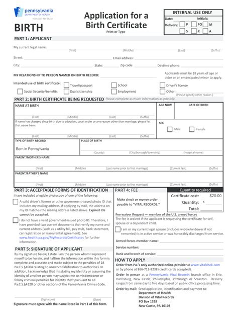 Birth certificate replacement.  See application fees for more information.  See cu...