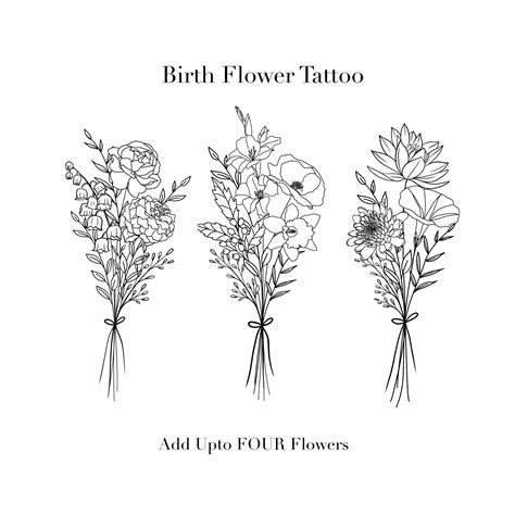 Birth flower tattoo bouquet generator. Custom Birth Flower Tattoo Fine Line Birth Flower Bouquet Tattoo Family BirthFlower Tattoo Design Personalized Birth Month Flower Tattoos (4) Sale Price $4.94 $ 4.94 $ 19.75 Original Price $19.75 (75% off) Add to Favorites ... 