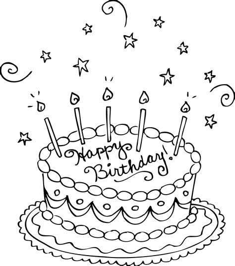 Birthday Cake Printable Coloring Pages