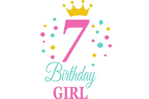 Birthday Girl, Birthday 7 Illustration par Lillyrosy · Creative Fabrica