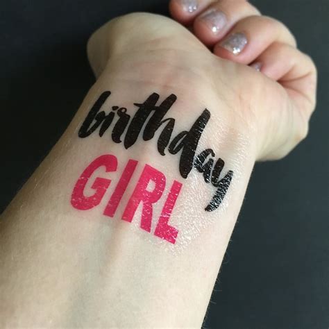 Birthday Girl Tattoo Birthday Girl Birthday Tattoo Birthday Etsy