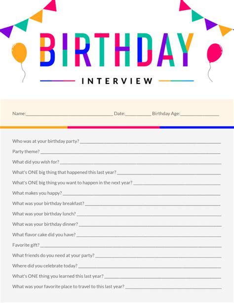 Birthday INTERVIEW Questions for Kids - Stylish Life for …