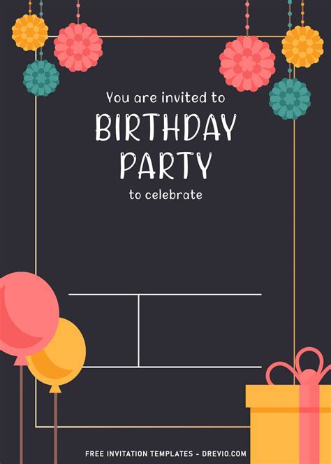 Birthday Invitation Card Template Free