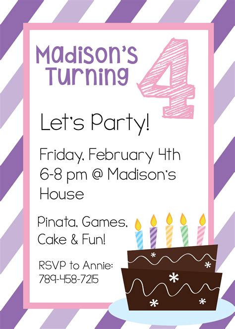 Birthday Invitations Free Templates