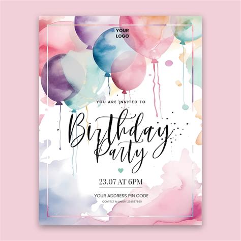 Birthday Party Invite Template Free