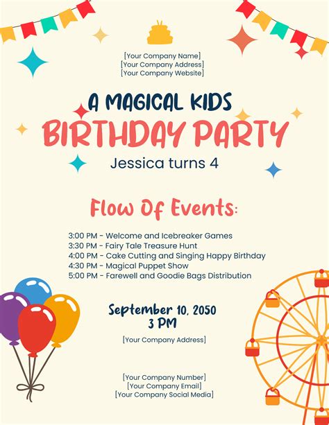 Birthday Party Program Templates 12+ Birthday Program Templates PDF