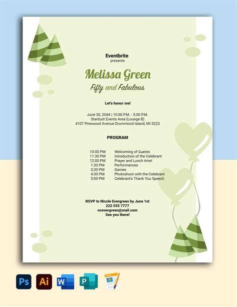 Birthday Program Template Samples What Will Birthday Program Template