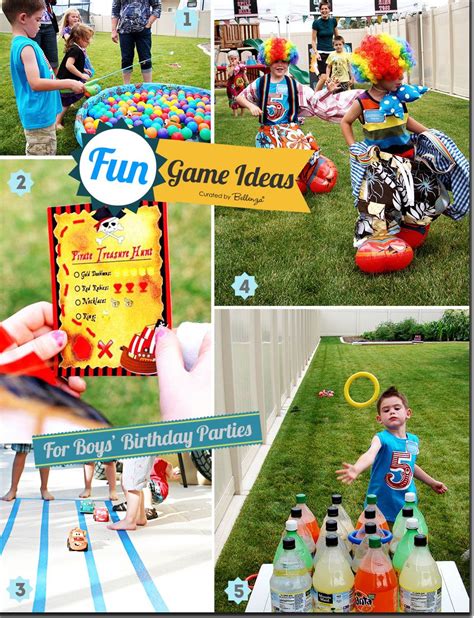 Birthday activities. The flag can be a bandana, a ball, or any small object. The goal is to steal the other teams flag and bring it back to your side without getting tagged. This game is perfect for a big party with lots of kids. 9. Kickball Game. Set up four large objects for your bases, and have a pitcher roll the ball to the kicker. 