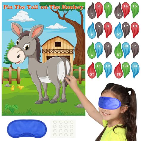 Birthday party games for kids, Kids party games, Donkey