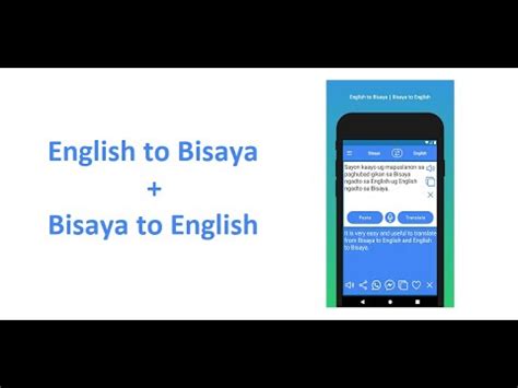 Bisaya to english translator app.  Using inbuilt voice recognition technology, you can type your...