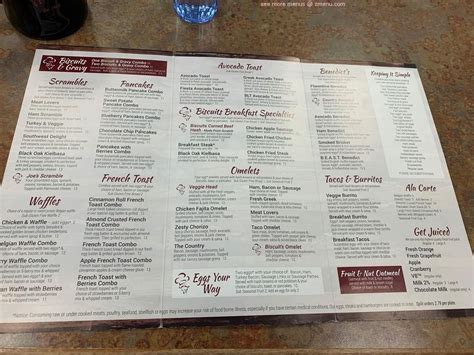 Biscuits Cafe Menu Prices