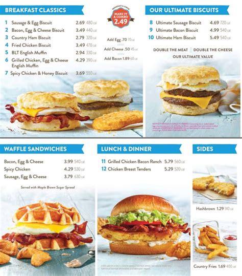The menu for Biscuitville may have changed since the last user u