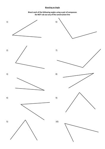 Bisecting Lines And Angles Worksheet