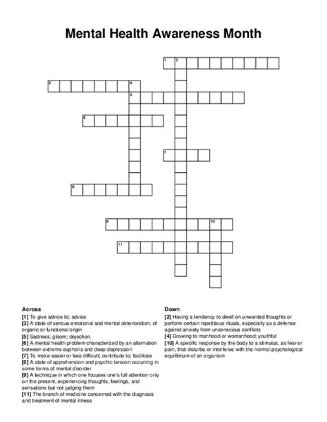 Bisexual Health Awareness Month - crossword puzzle clues