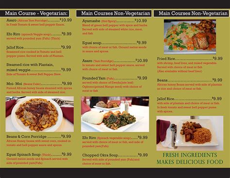 Bisi African Restaurant menu - Schaumburg IL 60193 - (877 … Grubhub.com. Bisi African Restaurant. (877) 585-1085. We make ordering easy. Menu. Appetizers. Suya $3.49. Perfectly backed skirt marinated in garlic, tamarind, curry, ginger and hot peppers and skewered with onions. Sue-ye.. 