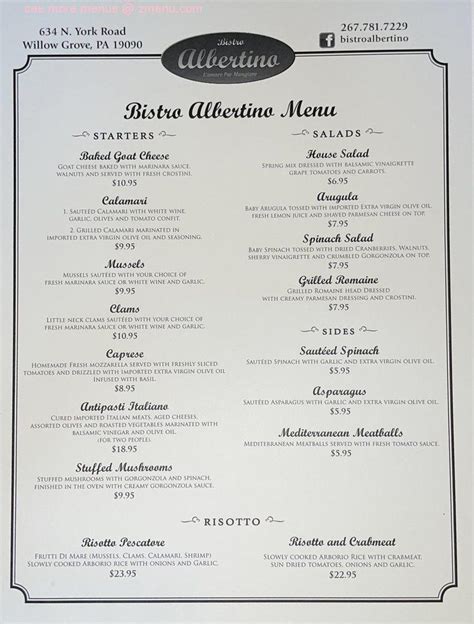 Bistro albertino. Bistro Albertino, Willow Grove, Pennsylvania. 1,033 likes · 14 talking about this · 2,246 were here. Traditional Home style cooking Italian mediterranean cuisine. L'amore Per Mangiare. 