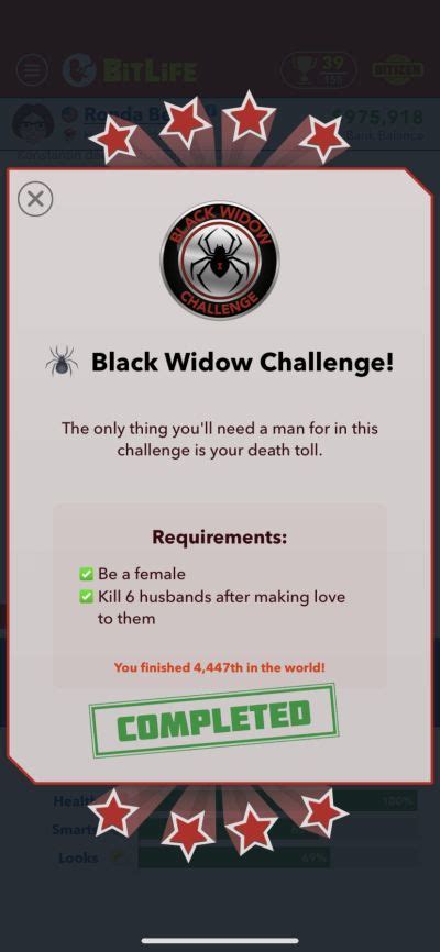 BitLife How to Complete the Black Widow Challenge