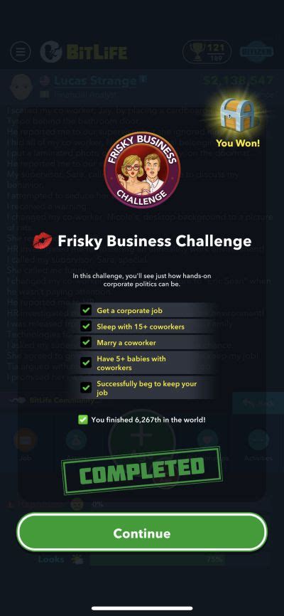 BitLife How to Complete the Frisky Business Challenge