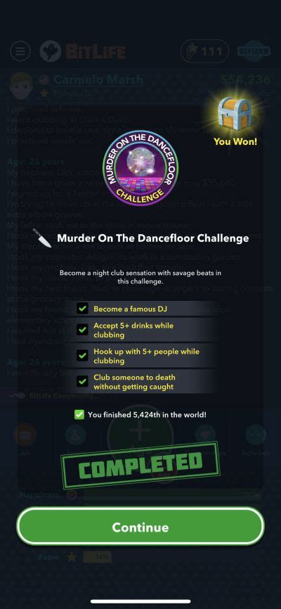 BitLife How to Complete the Murder on the Dancefloor Challenge