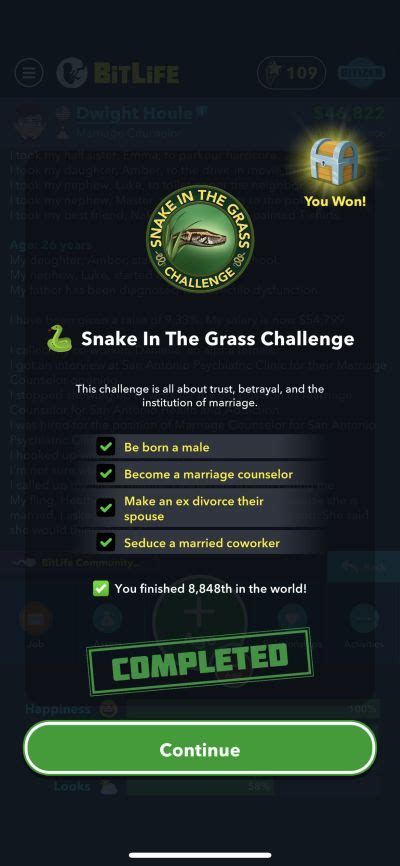BitLife How to Complete the Snake in the Grass Challenge