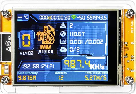 Bitcoin miner set up. 8" Smart Display Development Board, Desktop So...