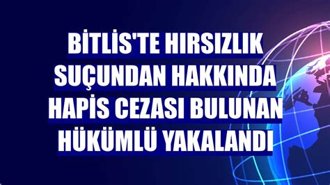 Bitlis'te hırsızlık suçundan hakkında hapis cezası bulunan hükümlü yakalandı - Son Dakika Haberleri