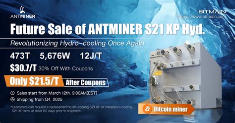 Bitmain antminer s21 xp hydro.  on its official website on March 12th.  Discover Bitm...