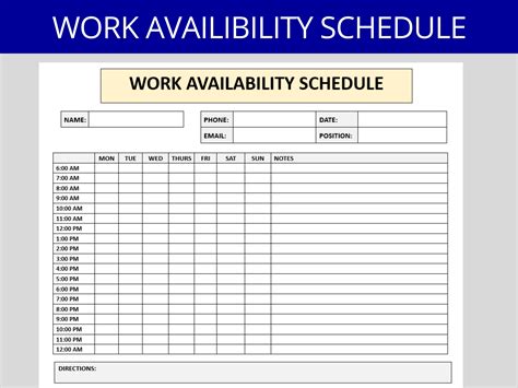 Biweekly Work Schedule Template Employee Availability Form Template
