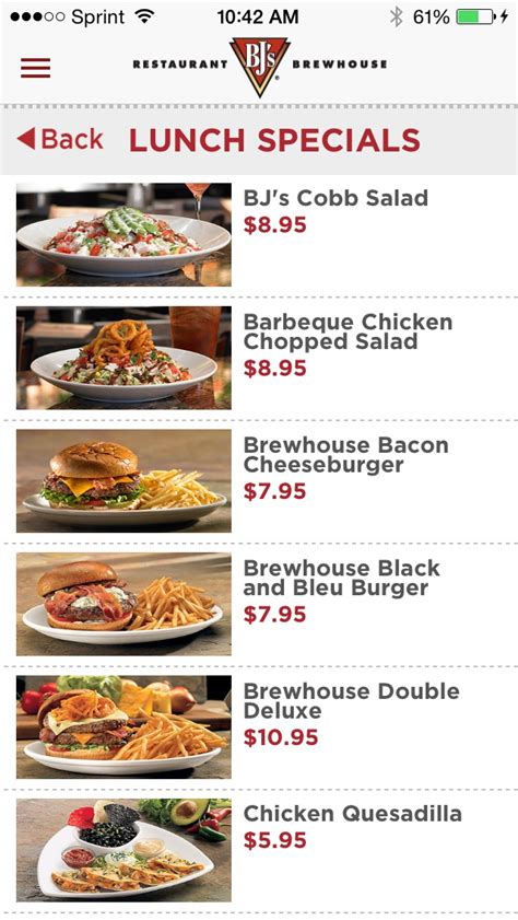 BJ’s Restaurant & Brewhouse is in the Redmond Town Center in the very heart of town. We’re just off State Route 520 mere minutes from the Microsoft and Nintendo of America campuses. Our sizable dining area has room for large parties, so consider BJ’s Restaurant & Brewhouse for your corporate meeting or team-building lunch.. Bj's $10 lunch menu