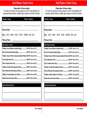 Edit Bj's party platters order form. Easily add and underline text, insert images, checkmarks, and symbols, drop new fillable fields, and rearrange or remove pages from your paperwork. Get the Bj's party platters order form accomplished. Download your adjusted document, export it to the cloud, print it from the editor, or share it with other .... 