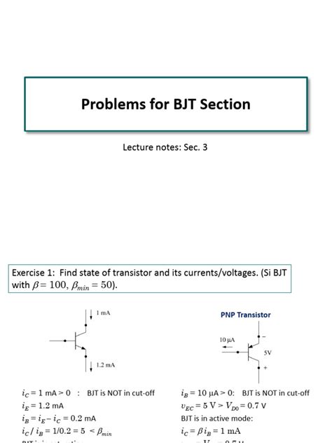 Bjt solved problems pdf. 2 mA.  The transistor type used has a nominal &b...