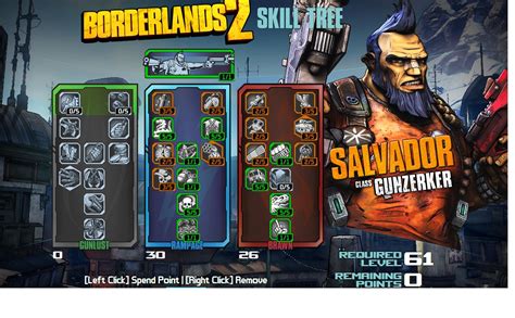 In BL2 there are specific builds for each character like Salvado