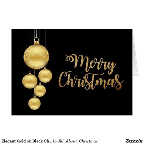 Black And Gold Christmas Cards Zazzle