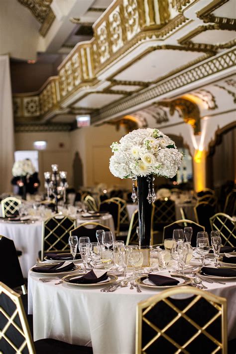 Black And White And Gold Wedding