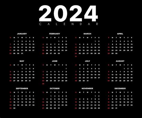 Black Calendar 2024