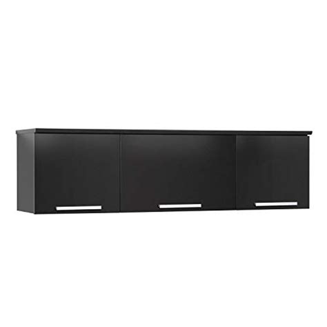 Black Coal Harbor Wall Mounted Hutch, 12.5"D x 47.25"W x 13"H, …