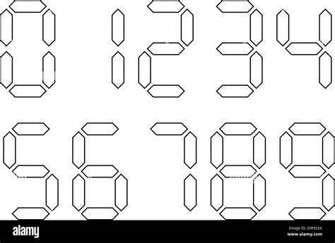Black Digital Numbers. Sevensegment Display is Used in Calculators