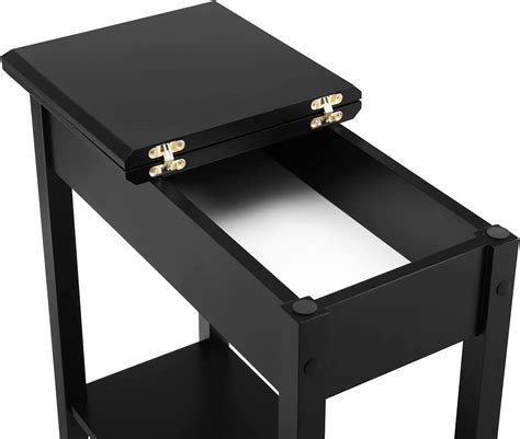 Black End Table, Flip Top Narrow Side Table For Small Spaces, …