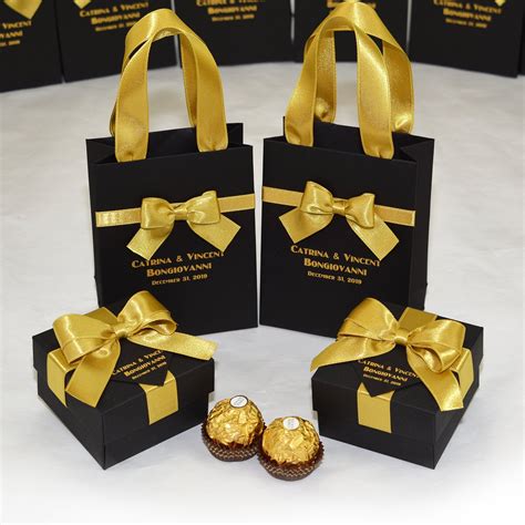 Black Gift Boxes - Gold Text - Grand Rapids Bride