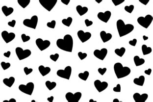 Black Hearts Drawing Pattern Graphic by almdrs · …