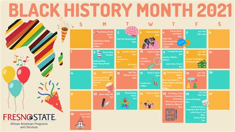 Black History Celebration Calendar